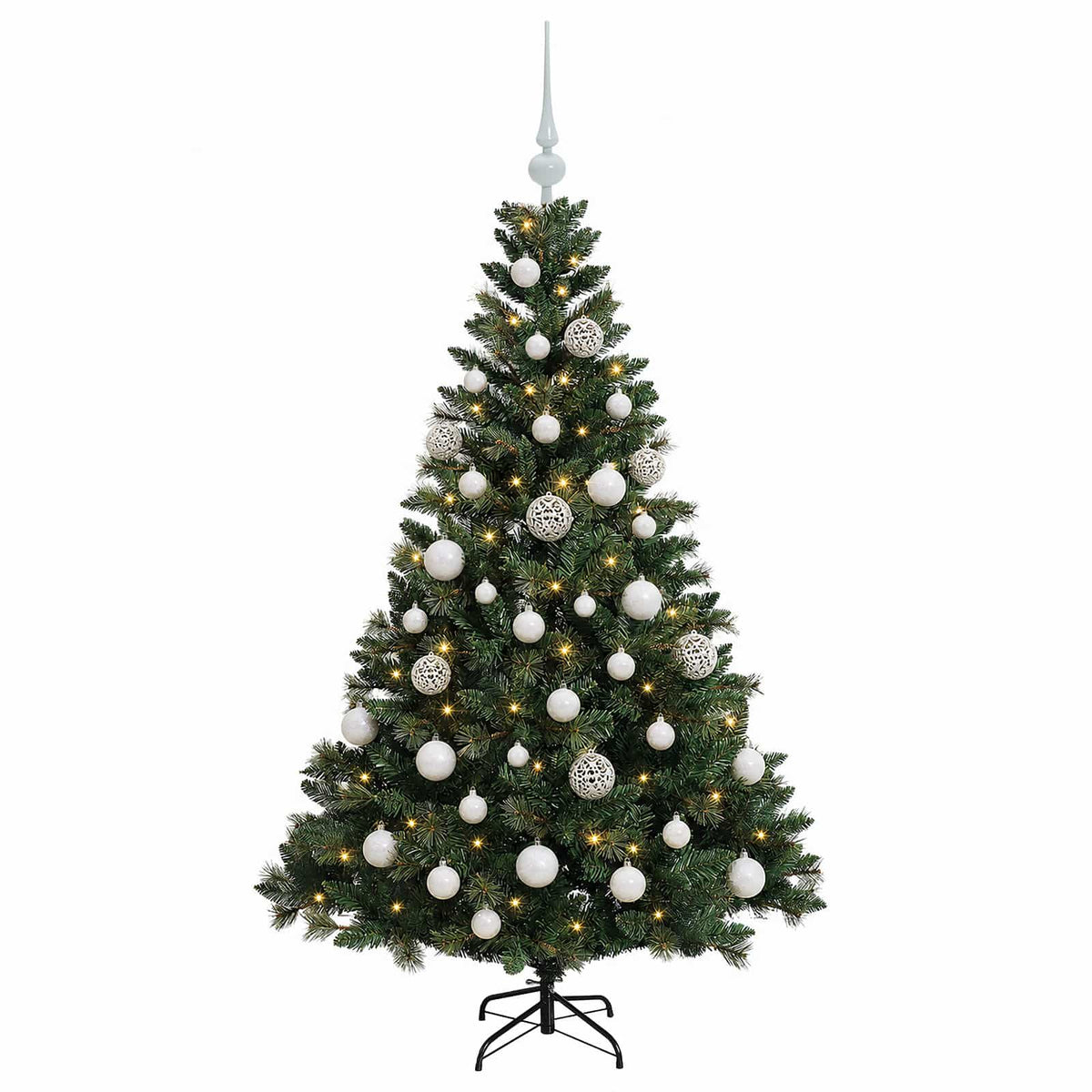 vidaXL Artificial Christmas Tree with Bauble 120 cm 150 LEDs 4