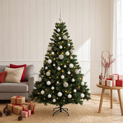 vidaXL Artificial Christmas Tree with Bauble 120 cm 150 LEDs 1