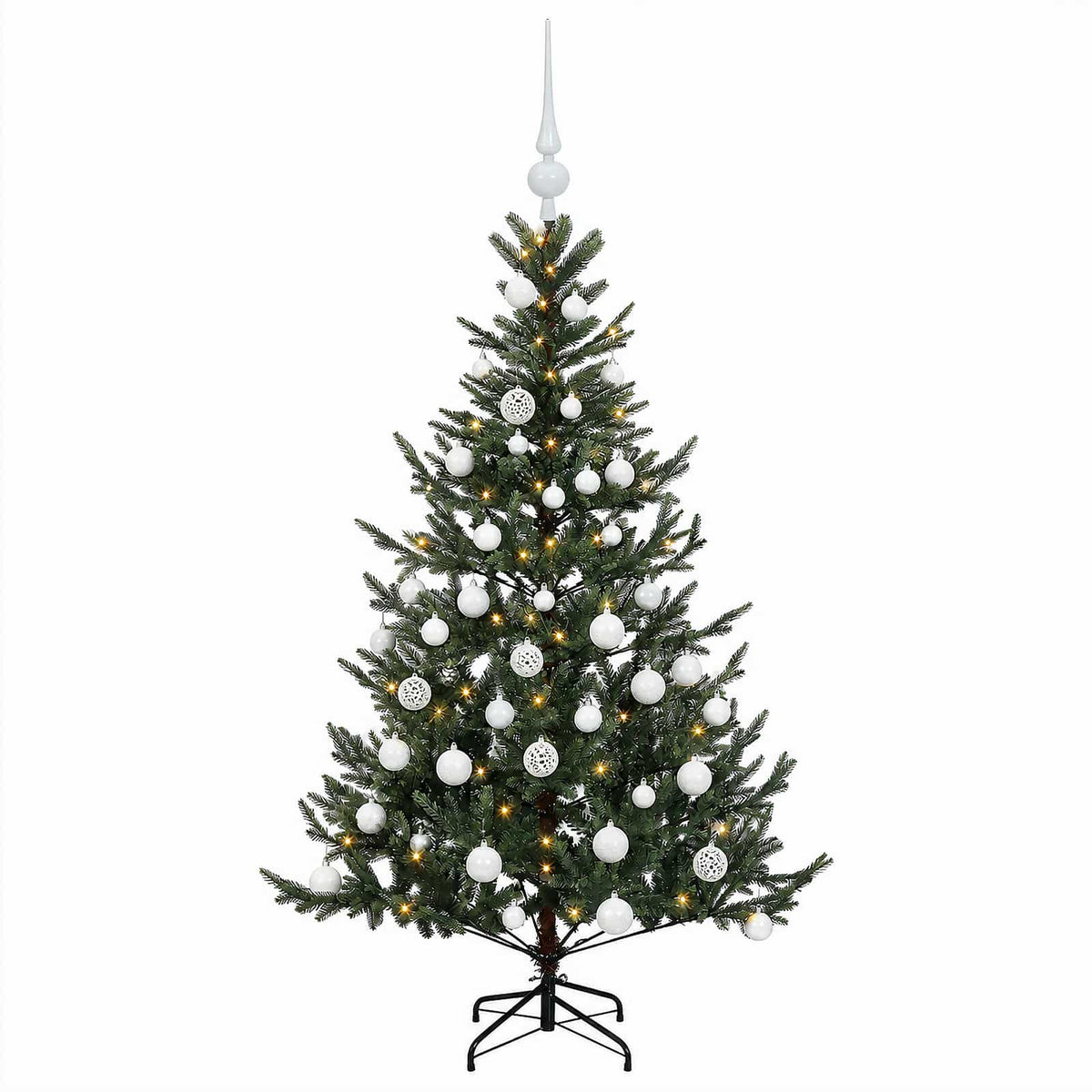 vidaXL Artificial Christmas Tree with Bauble 120 cm 150 LEDs 4