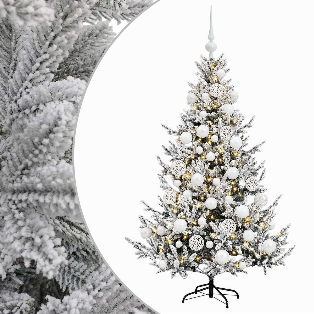 vidaXL Artificial Christmas Tree with Bauble 120 cm 150 LEDs 2