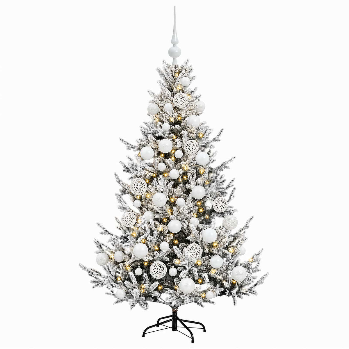 vidaXL Artificial Christmas Tree with Bauble 120 cm 150 LEDs 4
