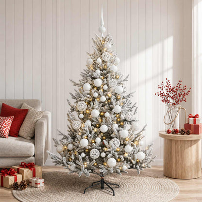 vidaXL Artificial Christmas Tree with Bauble 120 cm 150 LEDs 1