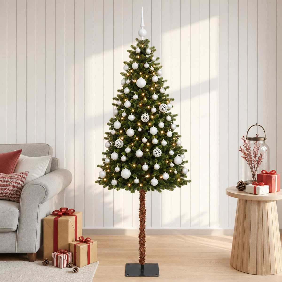 vidaXL Artificial Christmas Tree with Bauble 150 cm 150 LEDs 3