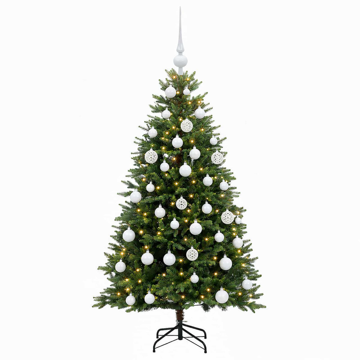 vidaXL Artificial Christmas Tree with Bauble 150 cm 150 LEDs 4