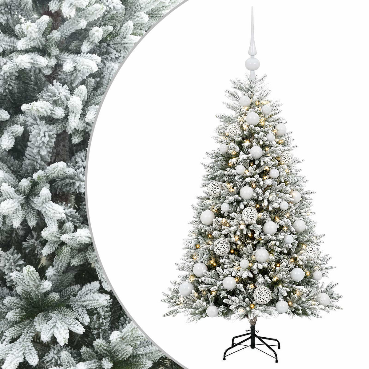 vidaXL Artificial Christmas Tree with Bauble 120 cm 150 LEDs 2