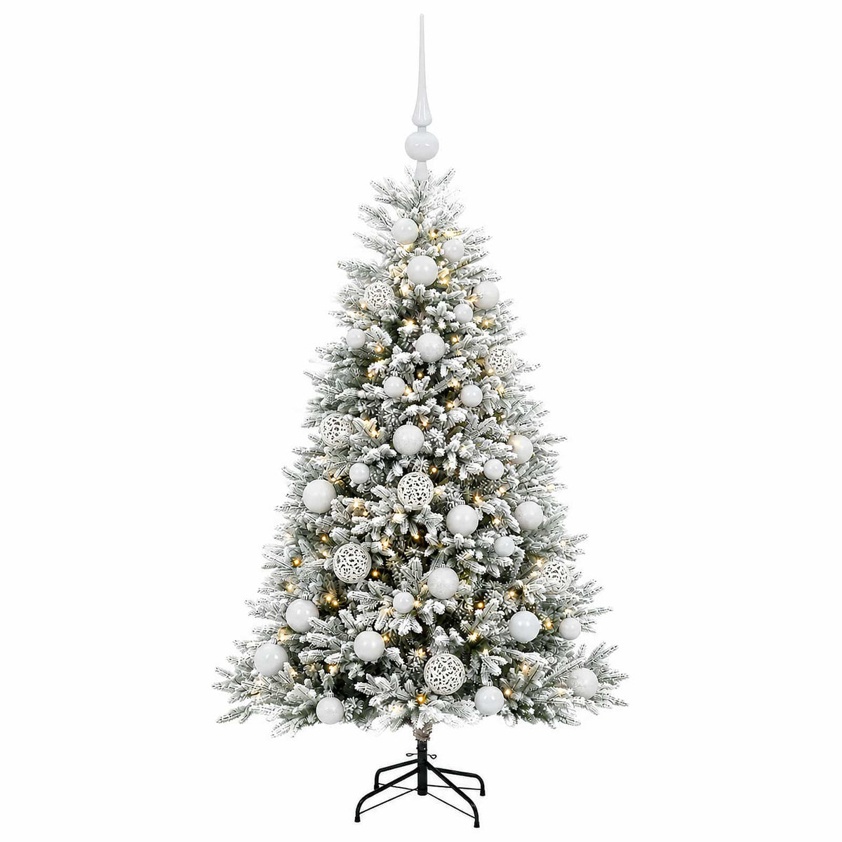 vidaXL Artificial Christmas Tree with Bauble 120 cm 150 LEDs 4