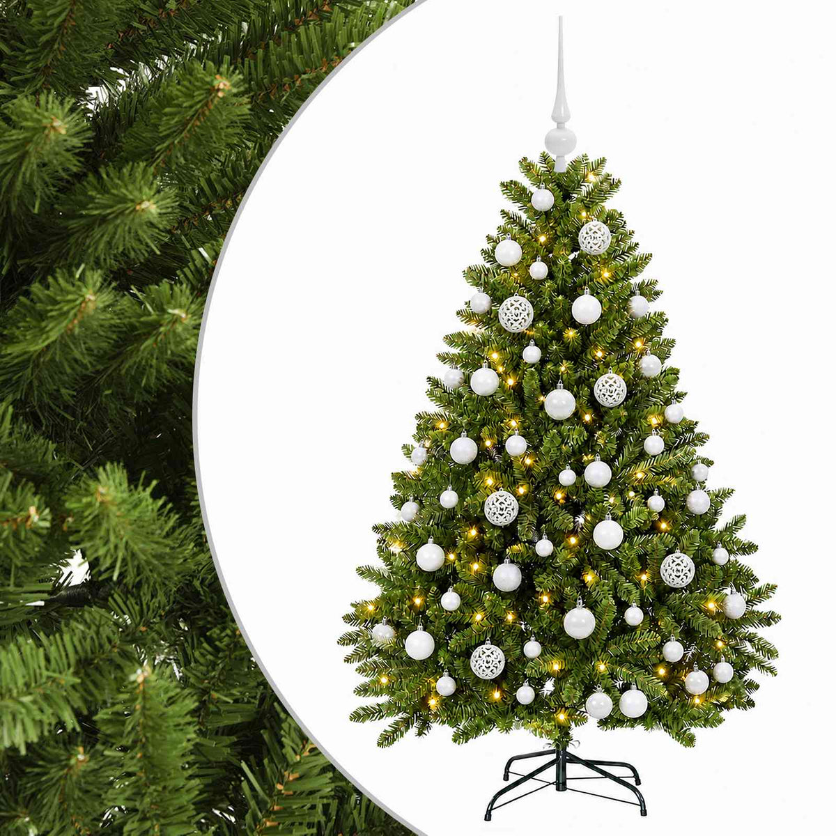 vidaXL Artificial Christmas Tree Light Green with Bauble 120 cm 2