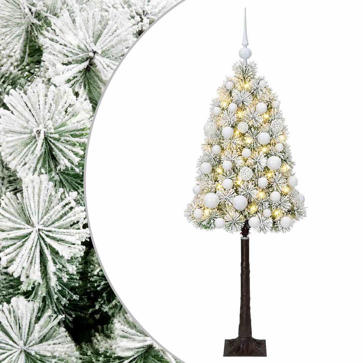 vidaXL Artificial Hinged Christmas Tree with Baubles 120 cm 150 LEDs 2