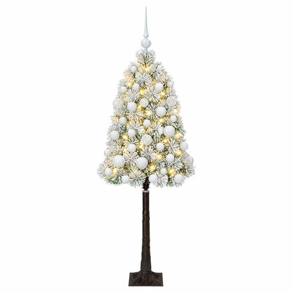 vidaXL Artificial Hinged Christmas Tree with Baubles 120 cm 150 LEDs 4