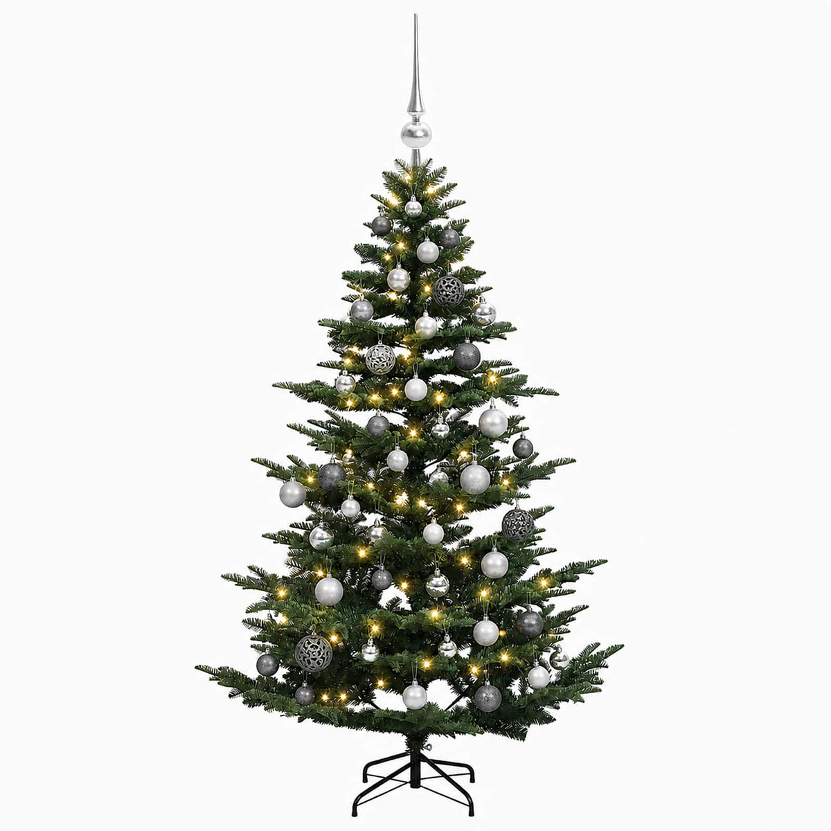 vidaXL Artificial Christmas Tree with Bauble 120 cm 150 LEDs 4