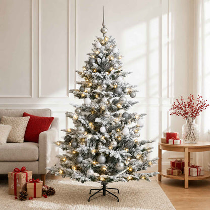 vidaXL Artificial Christmas Tree with Bauble 150 cm 150 LEDs 1