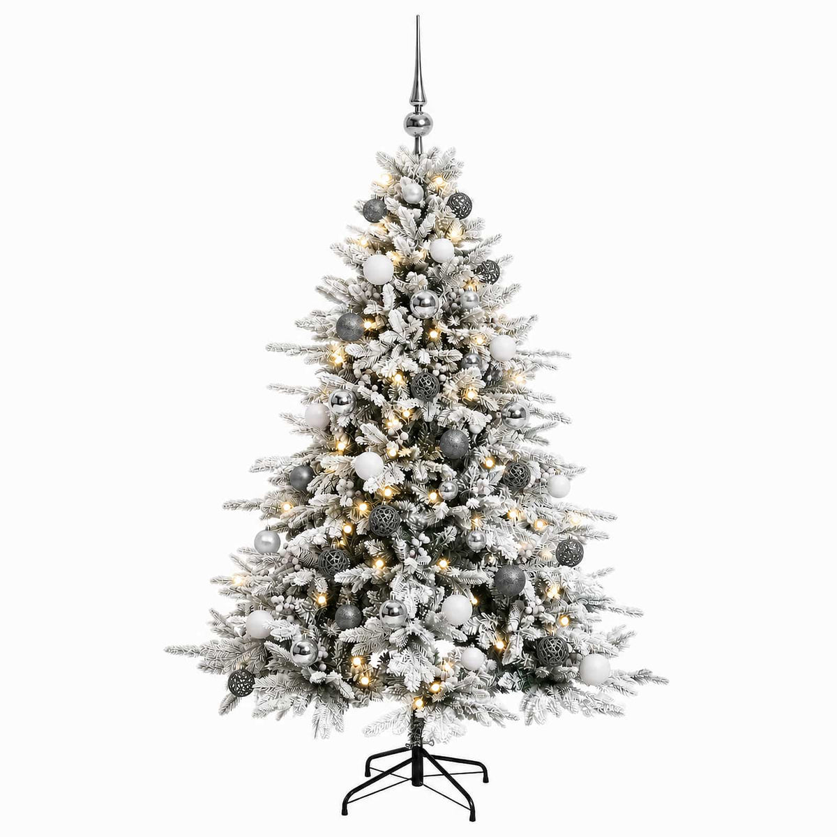 vidaXL Artificial Christmas Tree with Bauble 120 cm 150 LEDs 4
