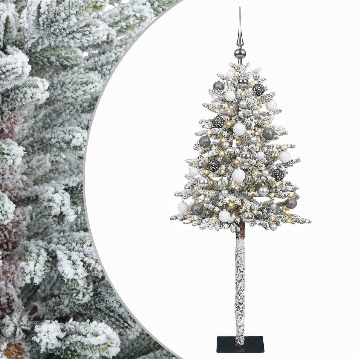 vidaXL Artificial Christmas Tree with Bauble 150 cm 150 LEDs 2