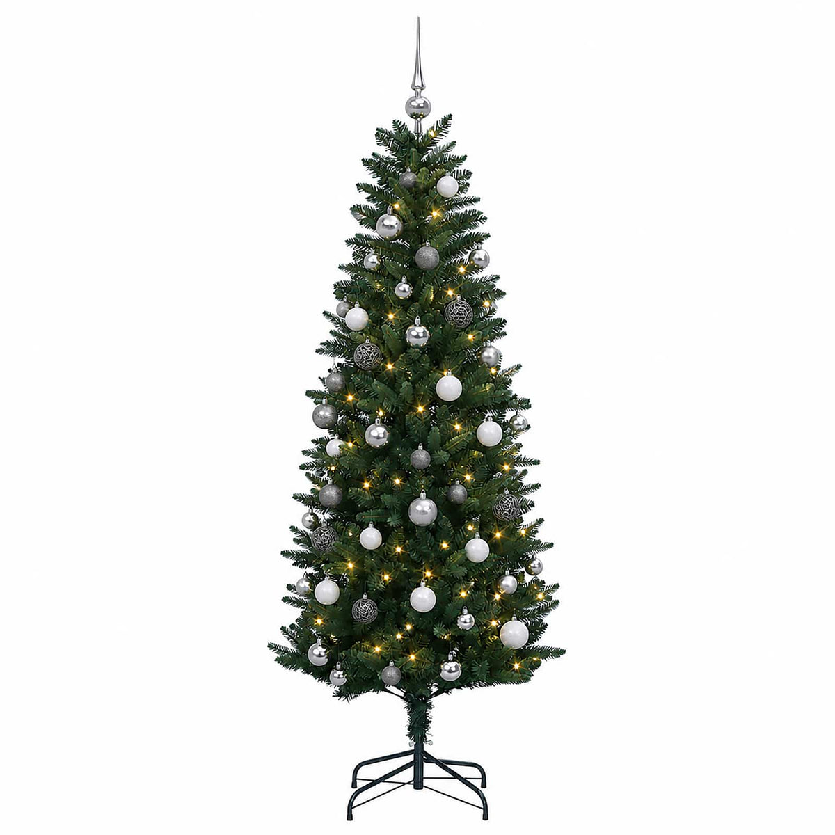 vidaXL Artificial Christmas Tree with Bauble 120 cm 150 LEDs 4