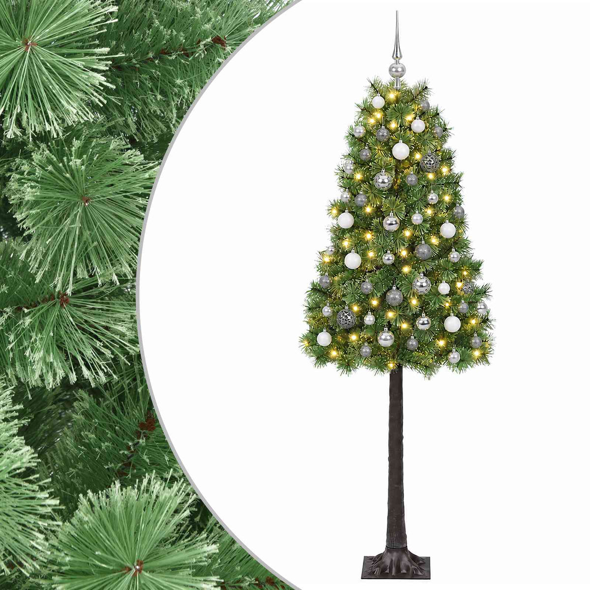 vidaXL Artificial Hinged Christmas Tree with Baubles 120 cm 150 LEDs 2
