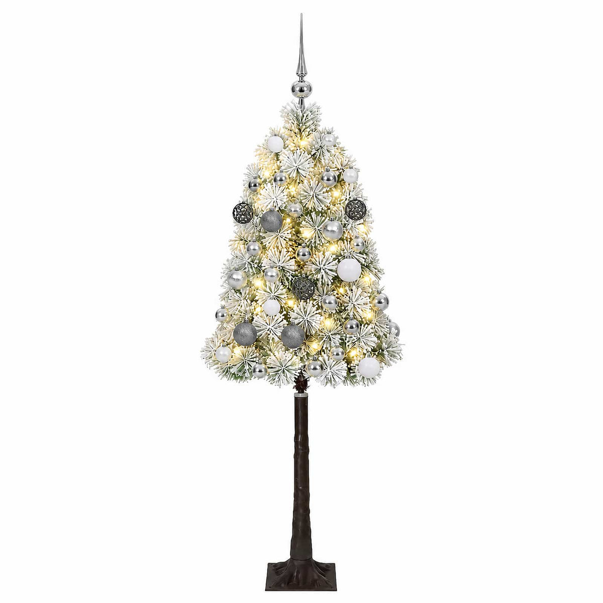 vidaXL Artificial Hinged Christmas Tree with Baubles 120 cm 150 LEDs 4