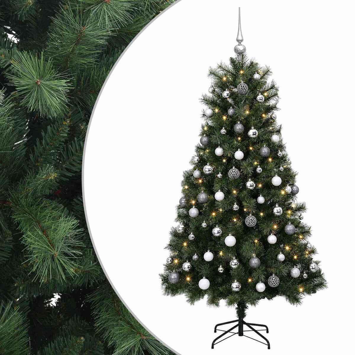Artificial Hinged Christmas Tree Baubles LEDs