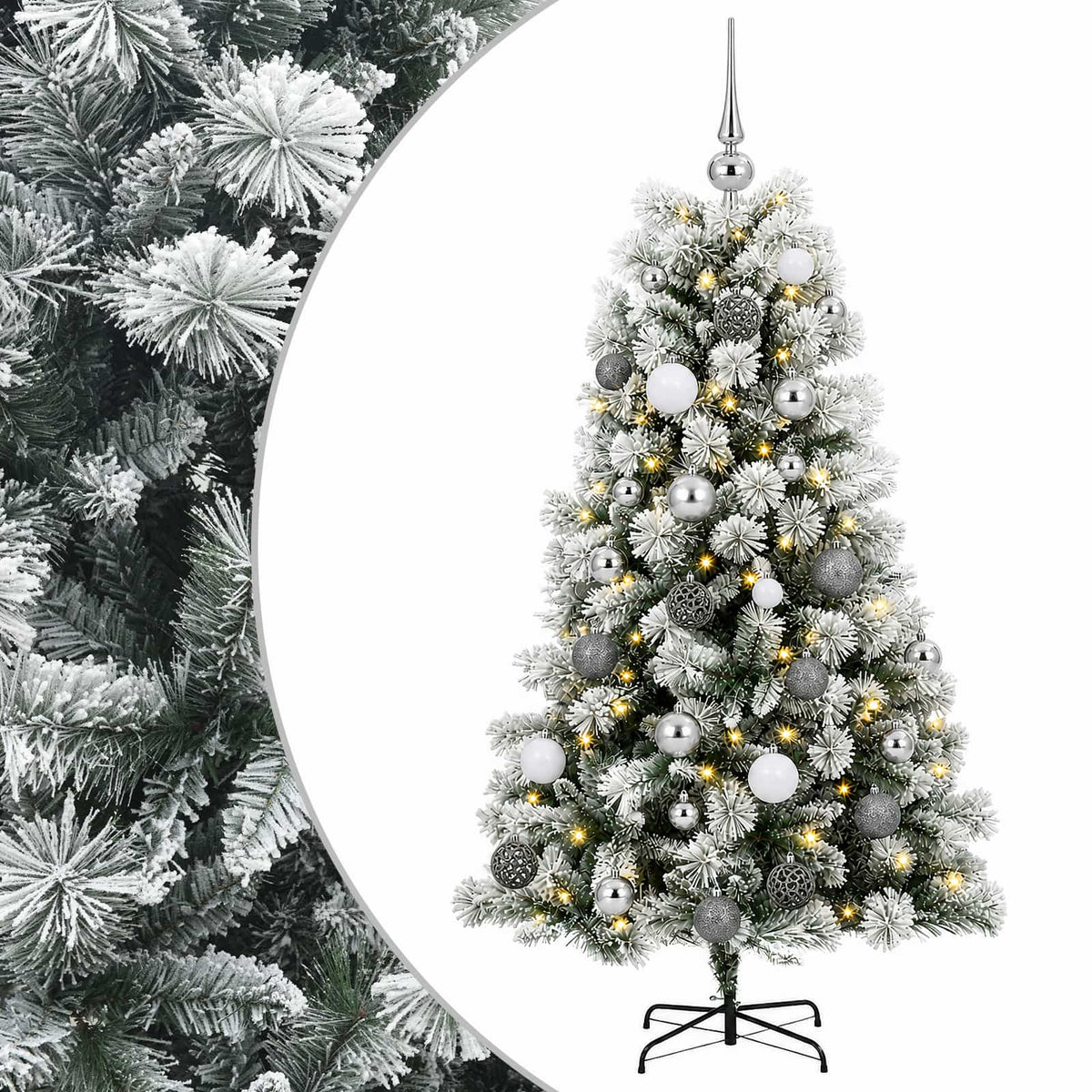 Artificial Hinged Christmas Tree Baubles LEDs