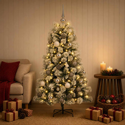 vidaXL Artificial Hinged Christmas Tree with Baubles 120 cm 150 LEDs 3