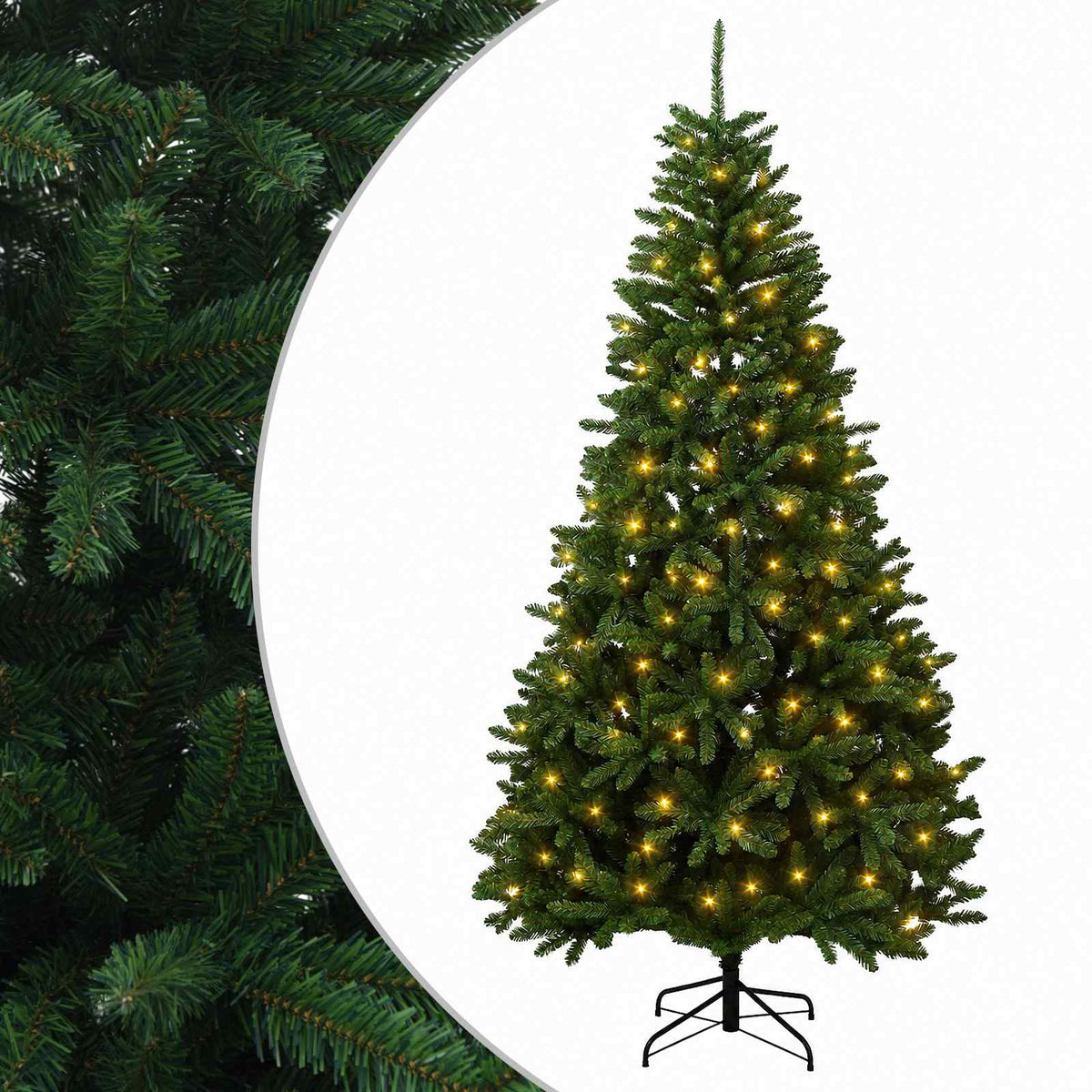Artificial Christmas Tree Mid-green Bauble LEDs Medium Green