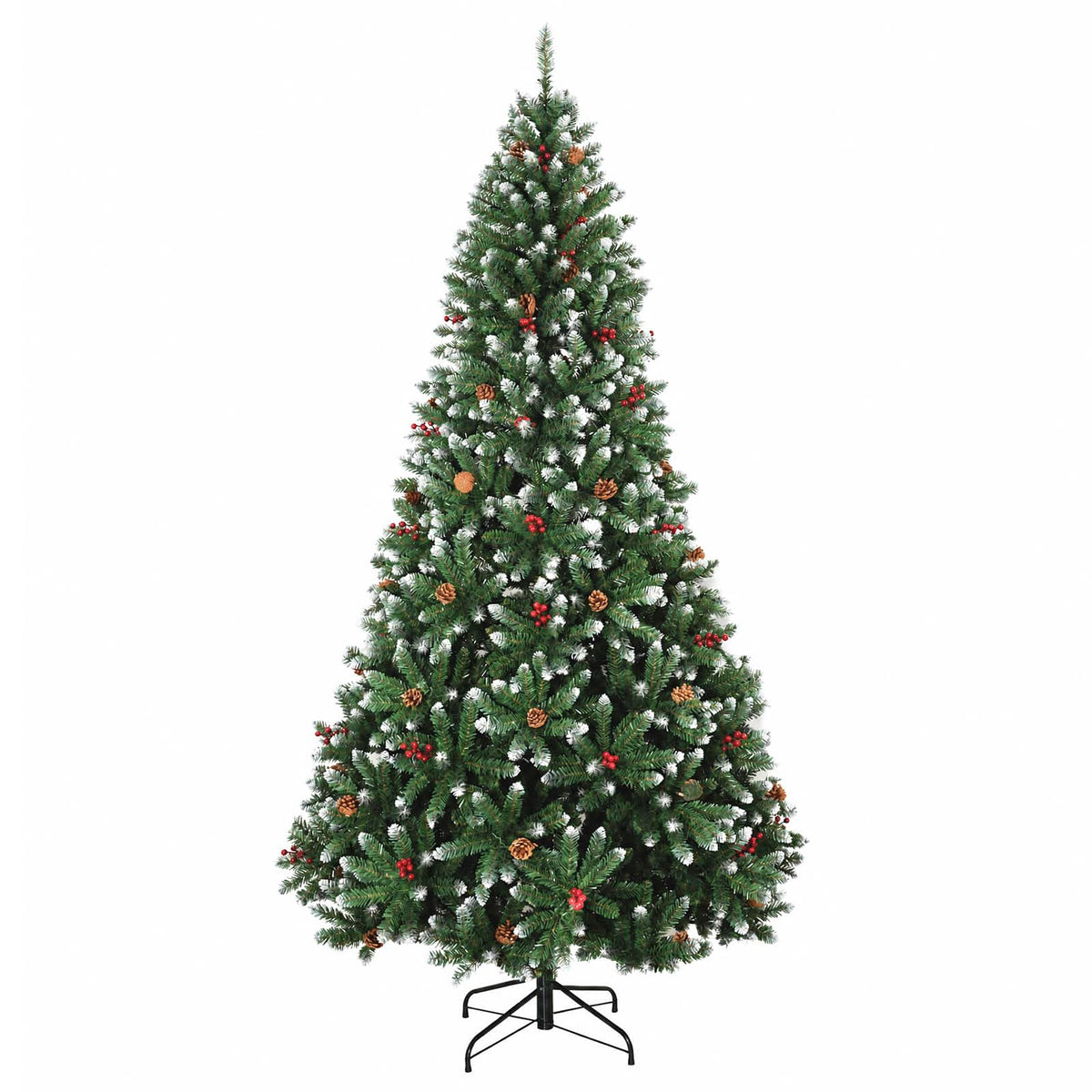 Artificial Christmas Tree Green with Bauble 210 cm 300 LEDs Green with Frosted Tips Ø 106 x 210 cm with 300 LEDs
