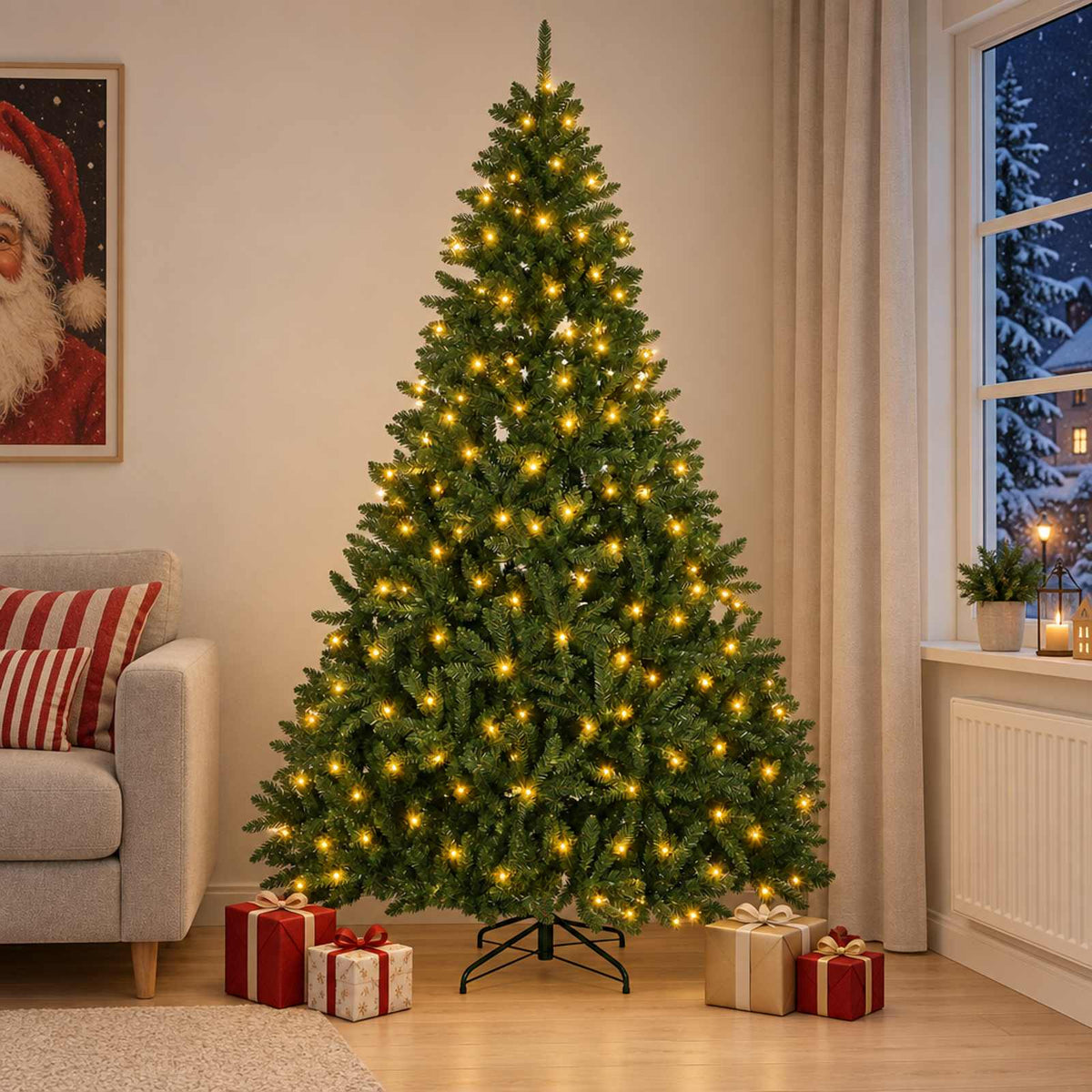 vidaXL Artificial Christmas Tree with Bauble 120 cm Light Green