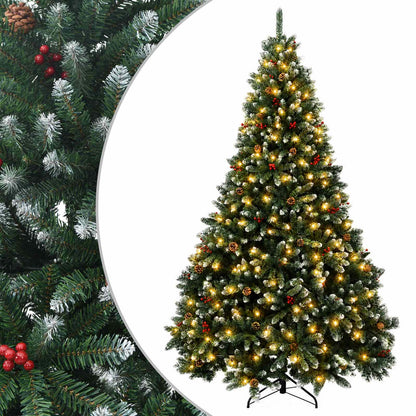Artificial Christmas Tree Green Bauble LEDs Frosted Tips
