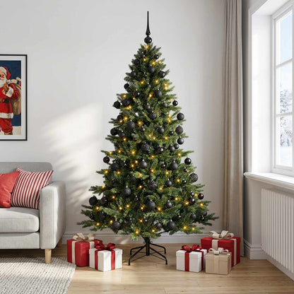 Artificial Christmas Tree Bauble LEDs Height black balls