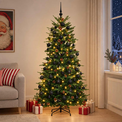 vidaXL Artificial Christmas Tree with Bauble 240 cm 300 LEDs 3