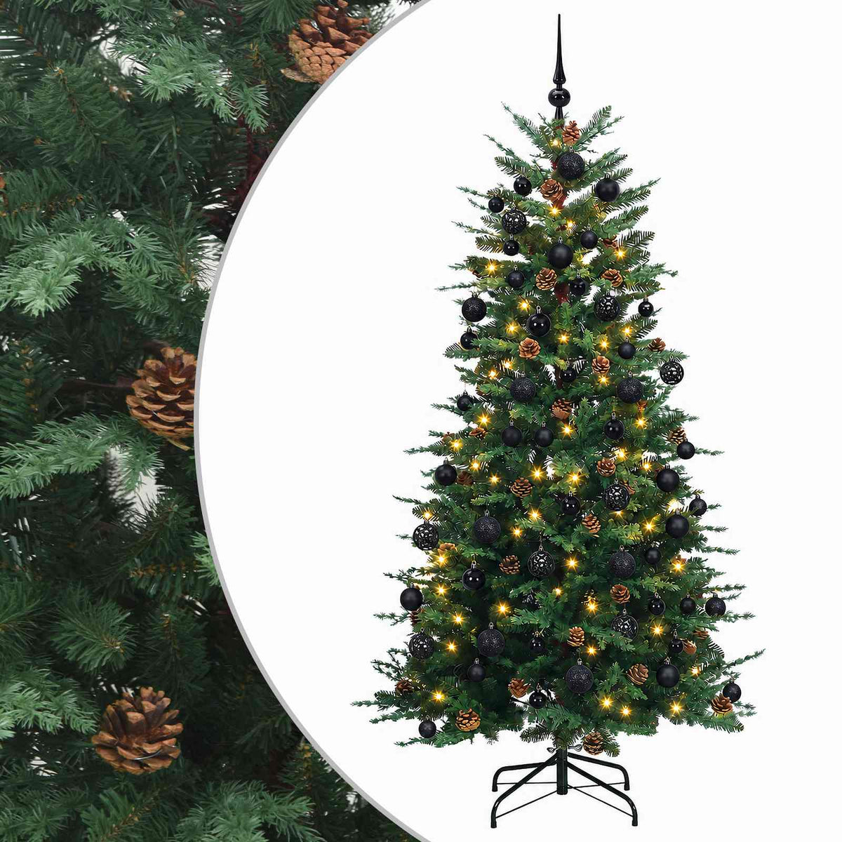 vidaXL Artificial Christmas Tree with Bauble 240 cm 300 LEDs 2