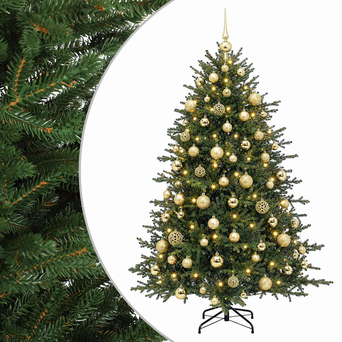 vidaXL Artificial Christmas Tree with Bauble 240 cm 300 LEDs 2