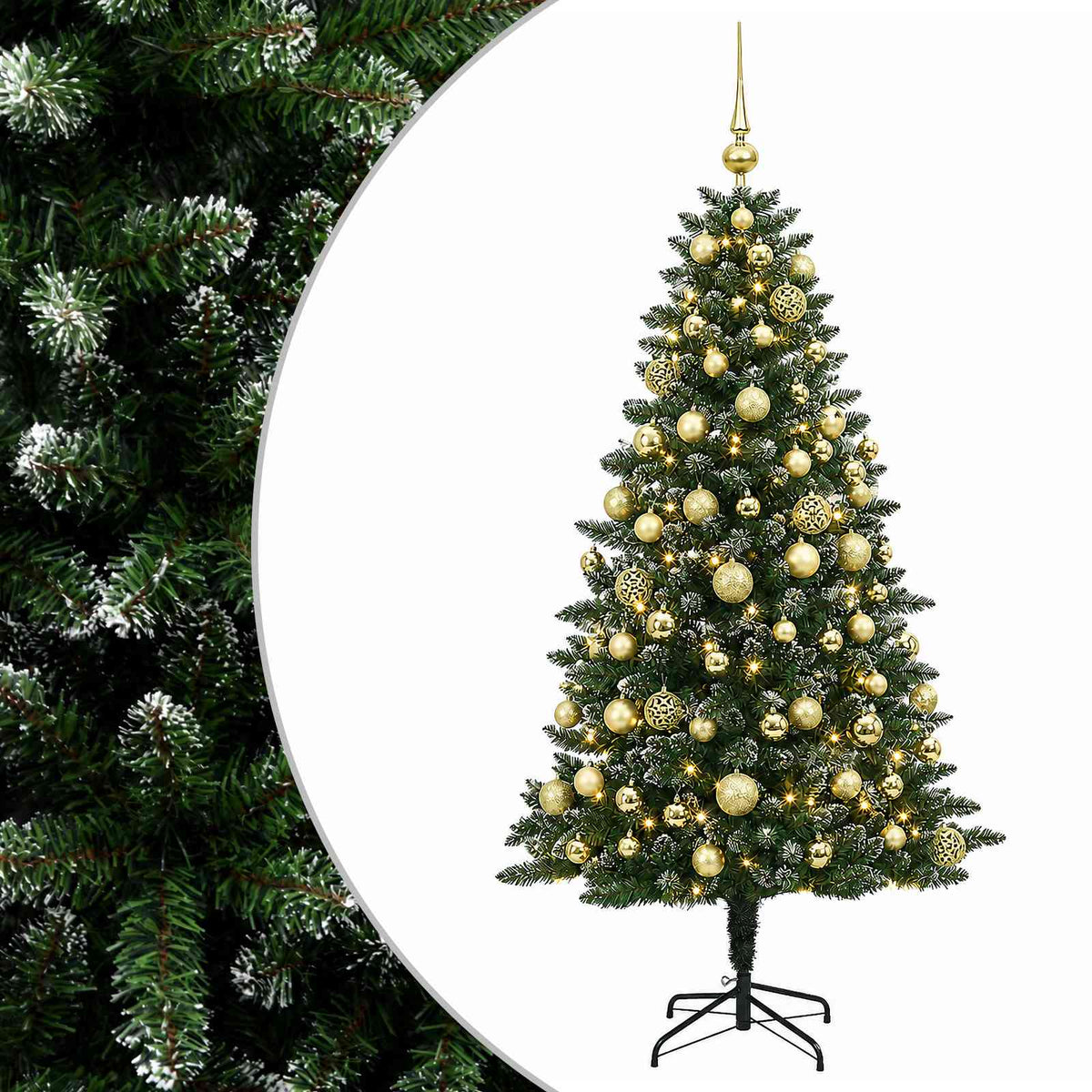 vidaXL Artificial Christmas Tree with Bauble 210 cm 300 LEDs 2