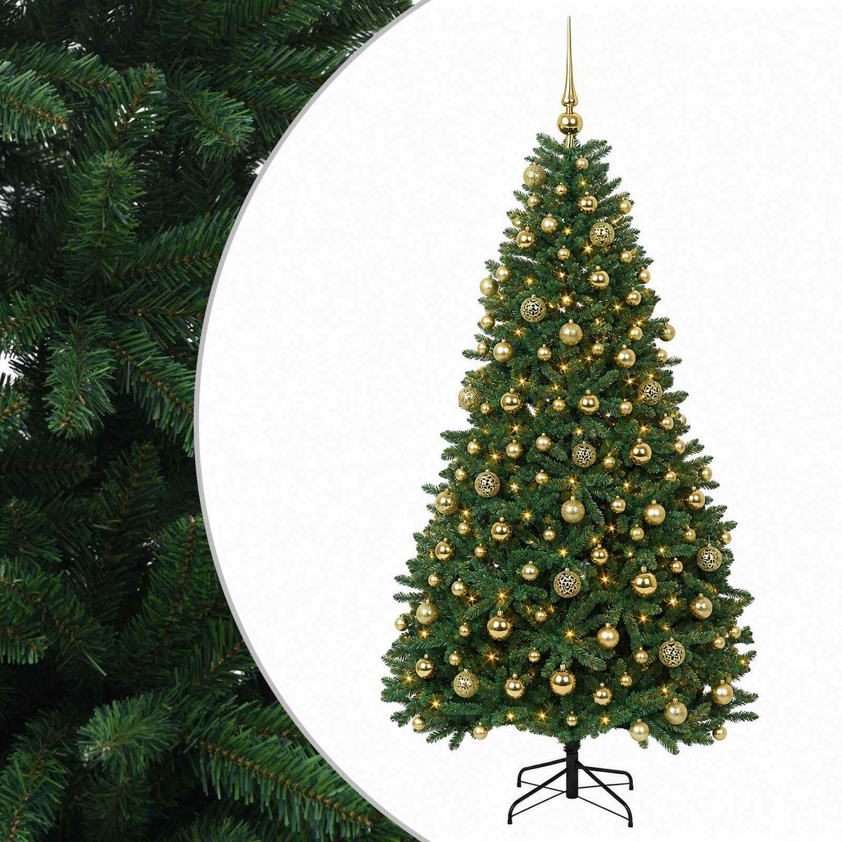 Artificial Christmas Tree Mid-green Bauble LEDs