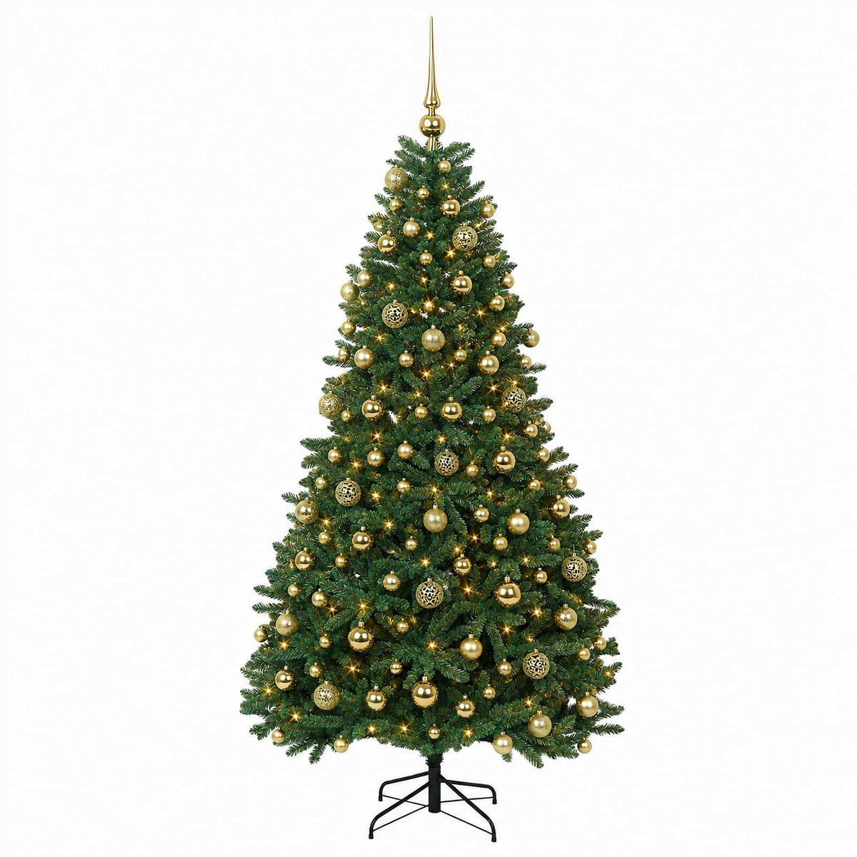 Artificial Christmas Tree Mid-green Bauble LEDs