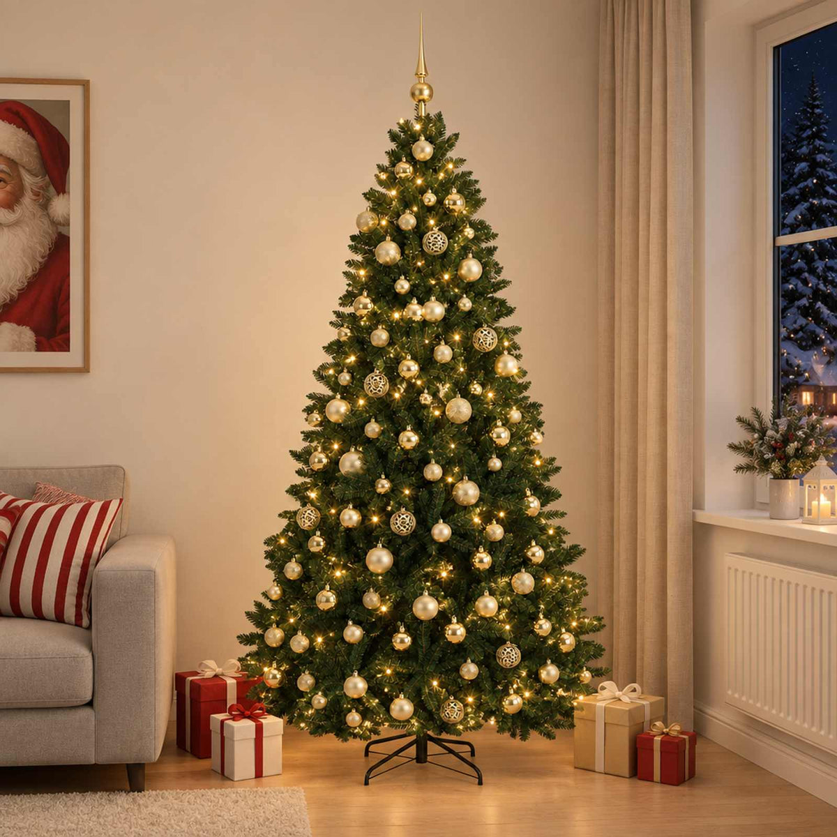 Artificial Christmas Tree Dark Green Bauble