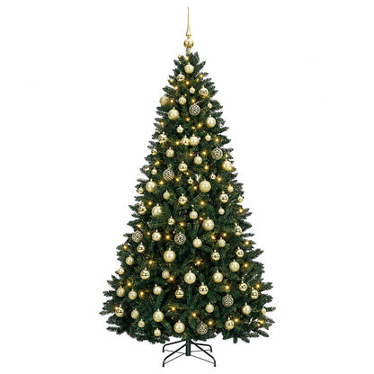 vidaXL Artificial Christmas Tree Dark Green with Bauble 240 cm 4
