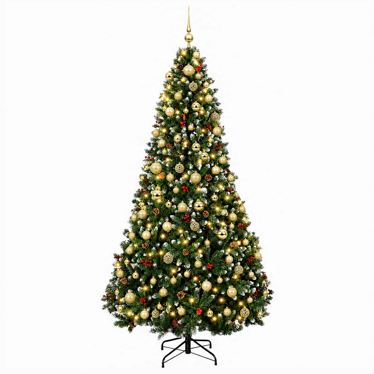 Artificial Christmas Tree Green Bauble LEDs