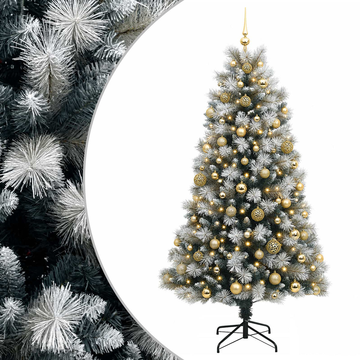 Artificial Hinged Christmas Tree Baubles LEDs