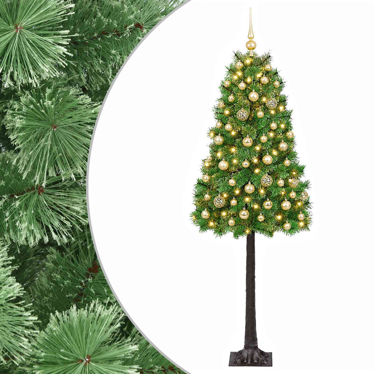 vidaXL Artificial Hinged Christmas Tree with Baubles 180 cm 300 LEDs 2