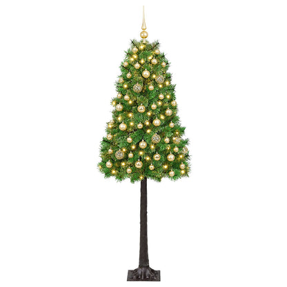 vidaXL Artificial Hinged Christmas Tree with Baubles 180 cm 300 LEDs 4