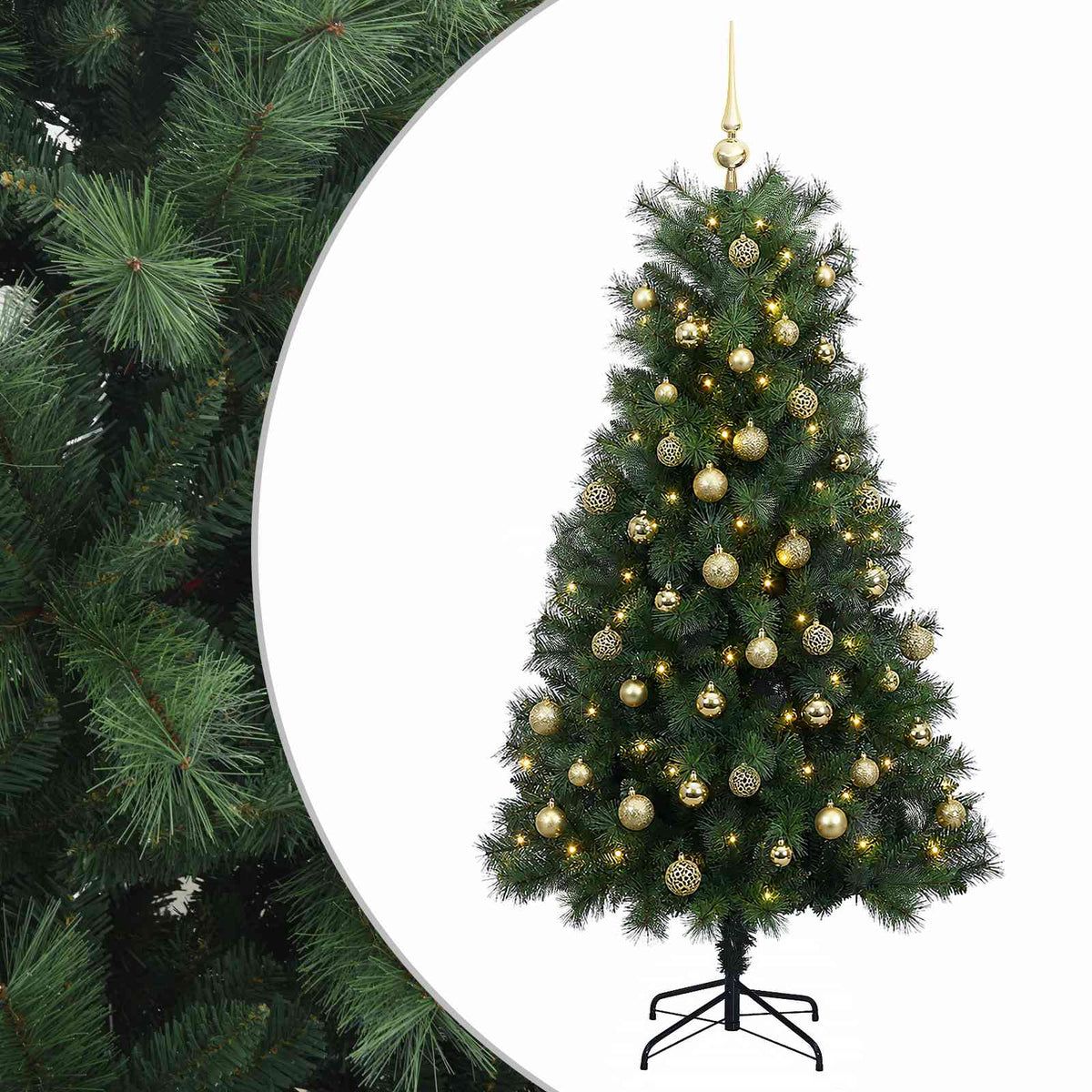 Artificial Hinged Christmas Tree Baubles LEDs