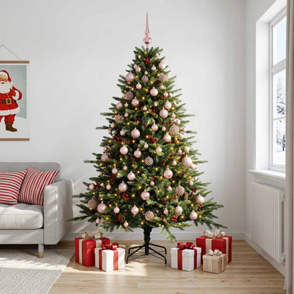 Artificial Christmas Tree Bauble LEDs Green pink balls