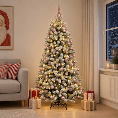 vidaXL Artificial Christmas Tree with Bauble 180 cm 300 LEDs 1