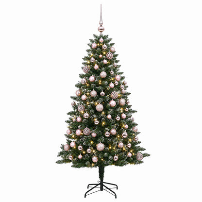 vidaXL Artificial Christmas Tree with Bauble 210 cm 300 LEDs 4