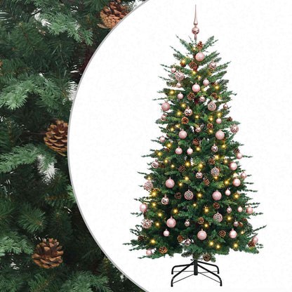 vidaXL Artificial Hinged Christmas Tree 240 cm 300 LEDs Warm White 2