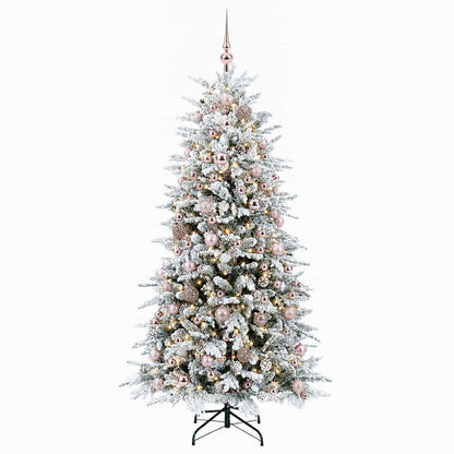 vidaXL Artificial Hinged Christmas Tree 240 cm 300 LEDs Warm White 4