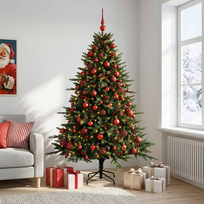 vidaXL Artificial Christmas Tree with Bauble 240 cm 300 LEDs 1