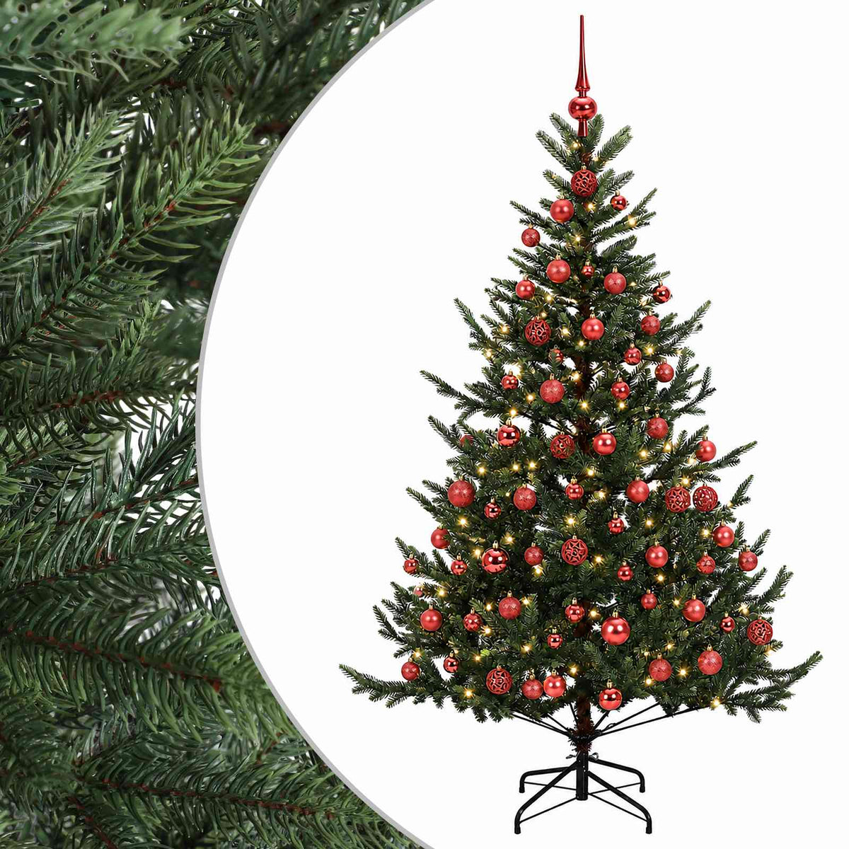 vidaXL Artificial Christmas Tree with Bauble 180 cm 300 LEDs 2