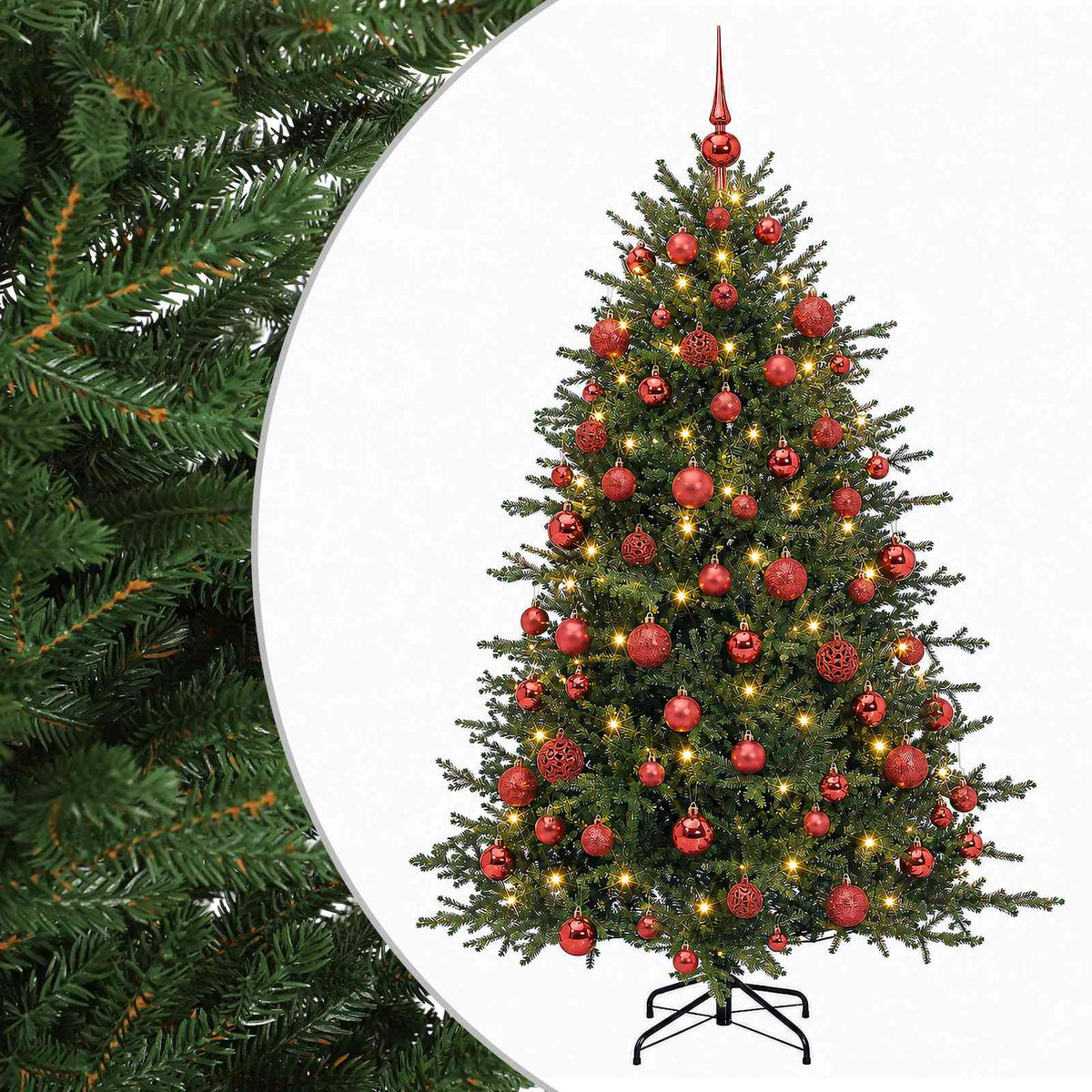vidaXL Artificial Christmas Tree with Bauble 240 cm 300 LEDs 2