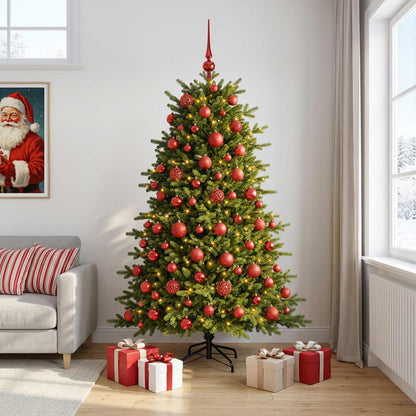 vidaXL Artificial Christmas Tree with Bauble 210 cm 300 LEDs 3